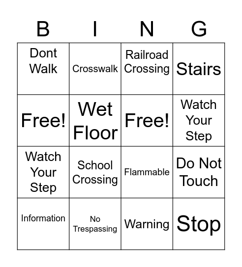 WOTD Bingo Card