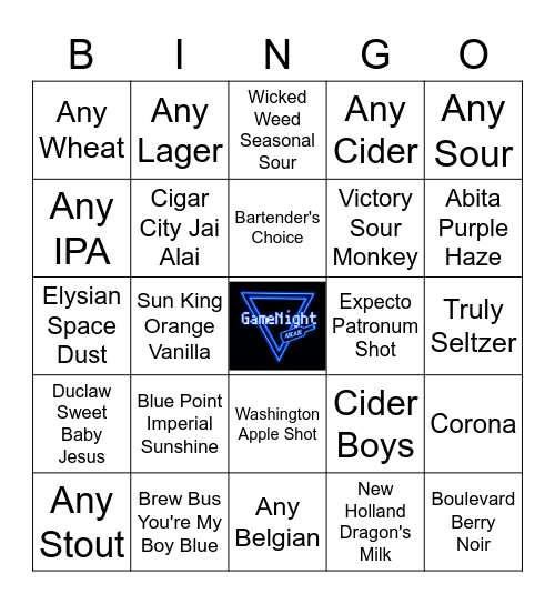 Craft Beer Bingo Card