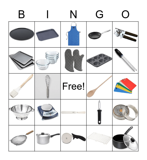 Kitchen Equipment Bingo Card