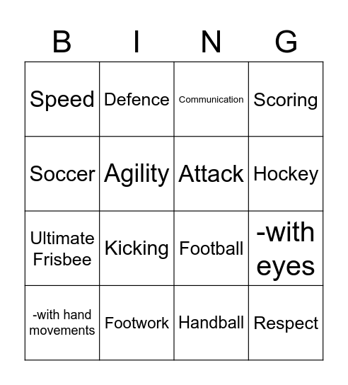 invasion game bingo Card