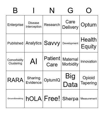 Bingo Example Bingo Card