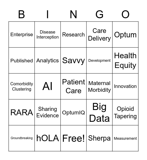 Bingo Example Bingo Card