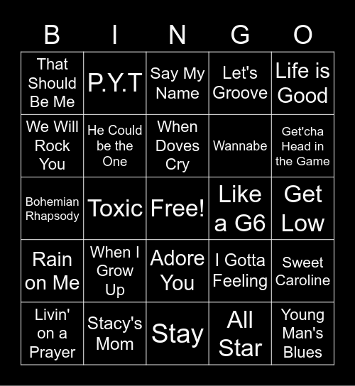 Music Bingo Card