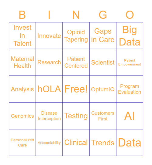 OptumLabs Bingo Card