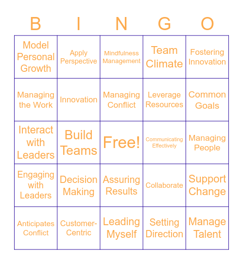 Manager CLL Bingo Card