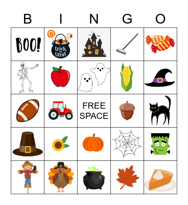 Fall Bingo! Bingo Card