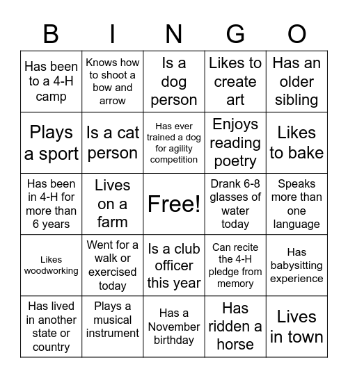 Luther Livewires Family Night 2021 Bingo Card