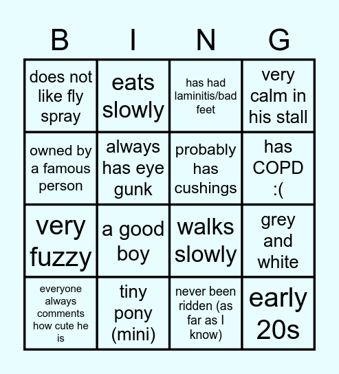 TINY Bingo Card