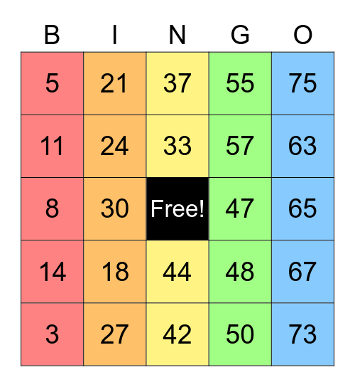 WINNER'S CARD Bingo Card