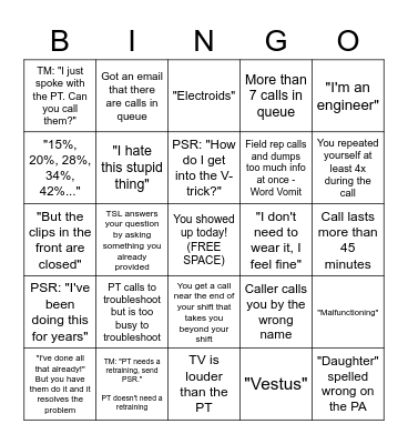 Tech Support 1 Bingo Card