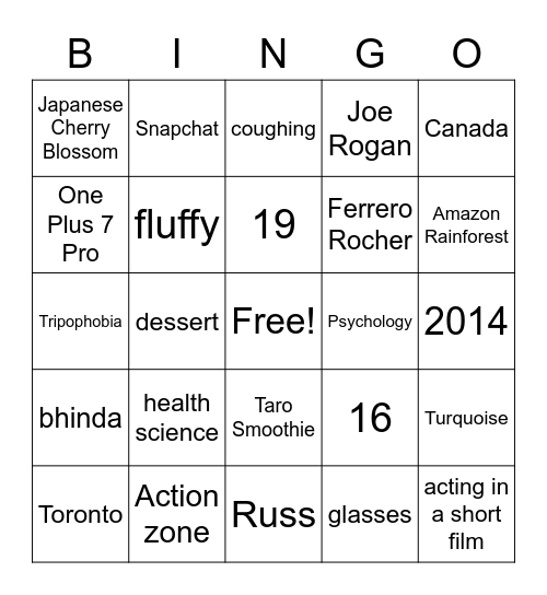ADITYA'S BDAY BINGO Card