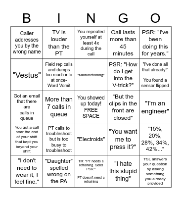 Tech Support 1 Bingo Card