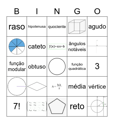 MATEMÁTICA - UTFPR Bingo Card