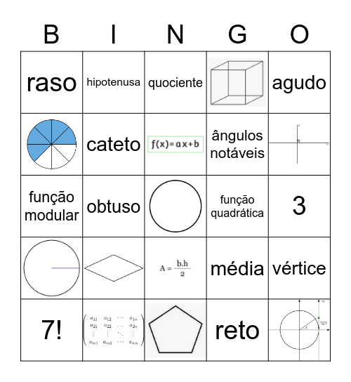 MATEMÁTICA - UTFPR Bingo Card