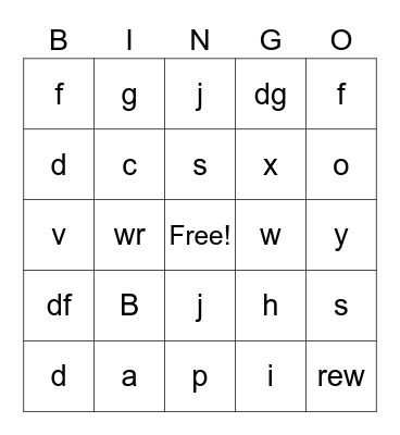 Future Mrs English Bingo Card