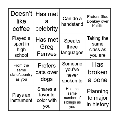 Bingo Card