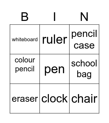 Classroom Bingo Card