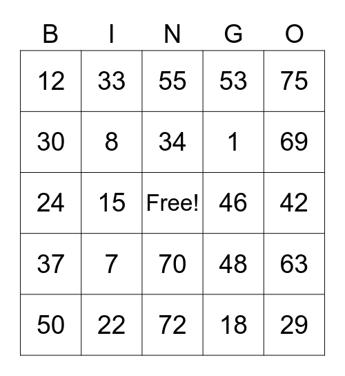 madam rocha Bingo Card