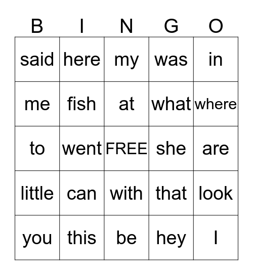 Mrs. Morton's Class Words Bingo Card