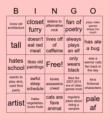 Julien bingo Card