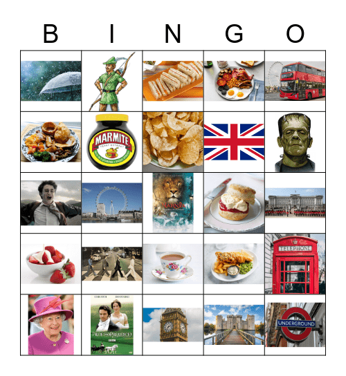 England! Bingo Card