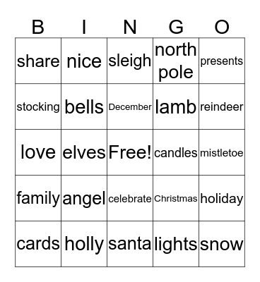 Merry Christmas! Bingo Card