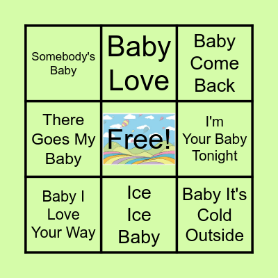 Baby Song Bingo Card