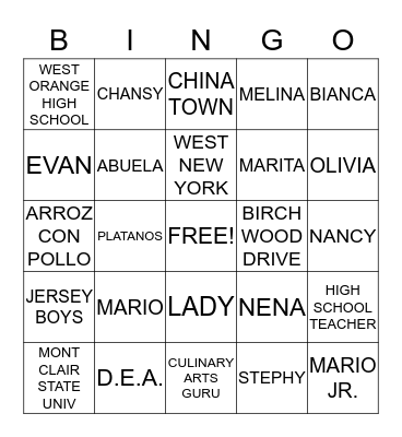 DORA'S BIRTHDAY BINGO Card