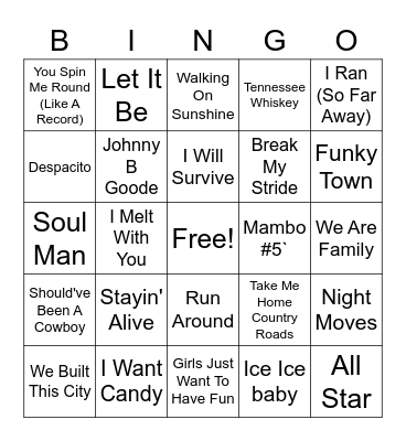 CJ's Italian Kitchen #1 Bingo Card