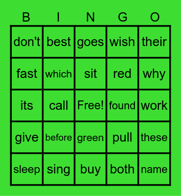Sight Word BINGO- List 3 and 4 Bingo Card