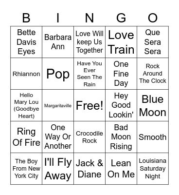 CJ's Italian Kitchen #2 Bingo Card