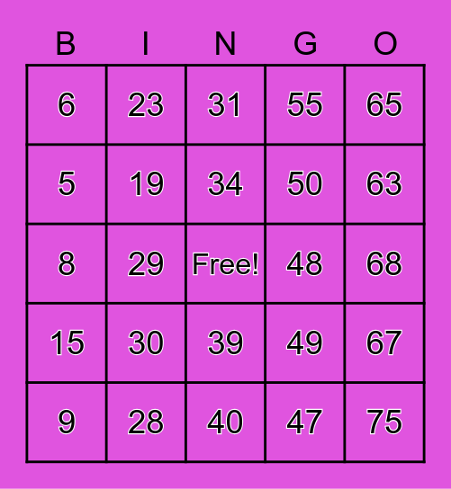 Bingo Unity Game Bingo Card