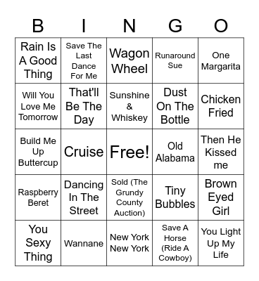 CJ's Italian Kitchen #3 Bingo Card