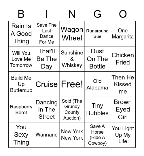 CJ's Italian Kitchen #3 Bingo Card