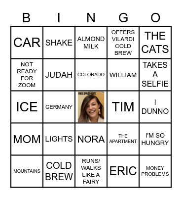 Monica Bingo Card