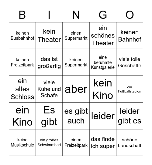 Es gibt ein / kein Bingo Card