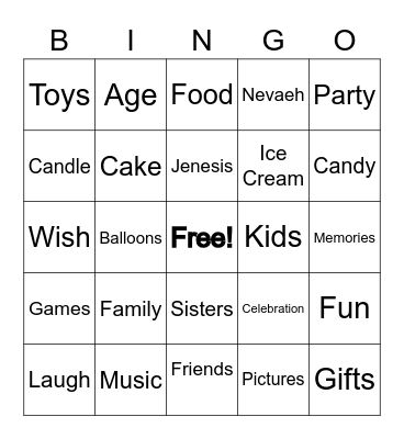 Happy Birthday! Bingo Card