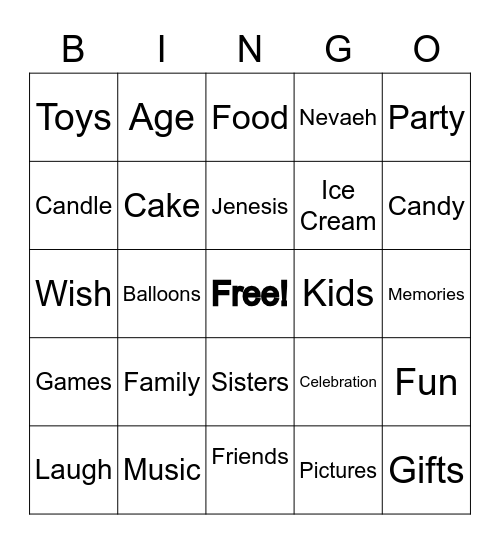 Happy Birthday! Bingo Card