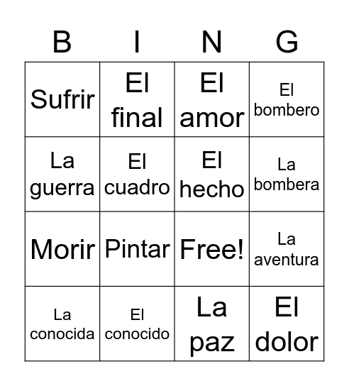Picasso y El Guernica Bingo Card