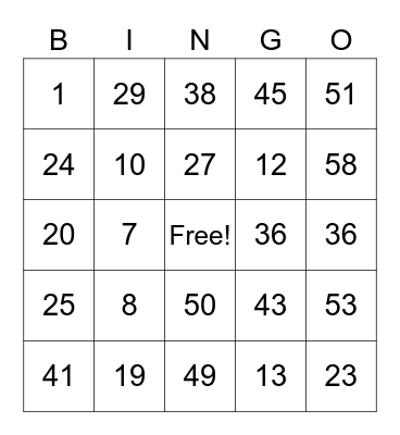 Birthday Bingo! Bingo Card