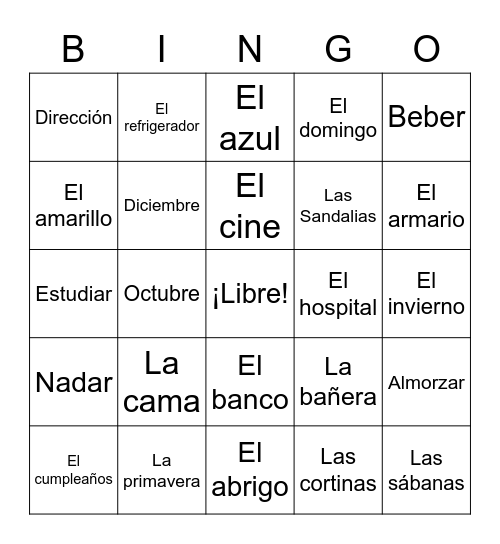 ¡Bingo! Bingo Card