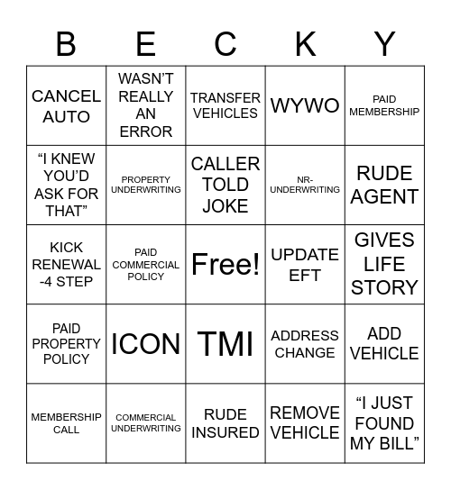 CS BINGO Card