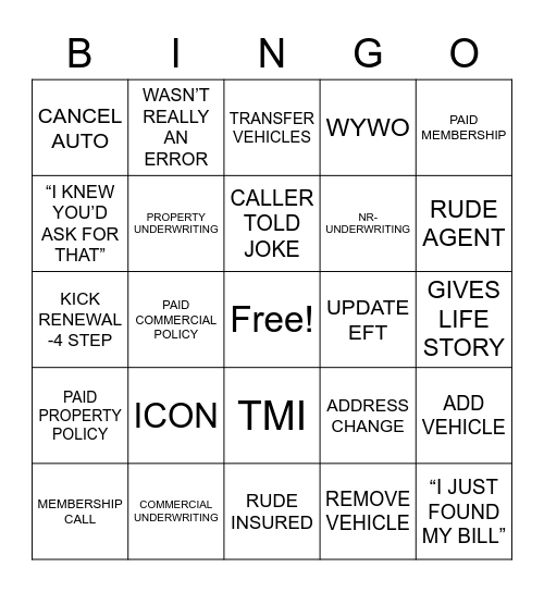 CS BINGO Card