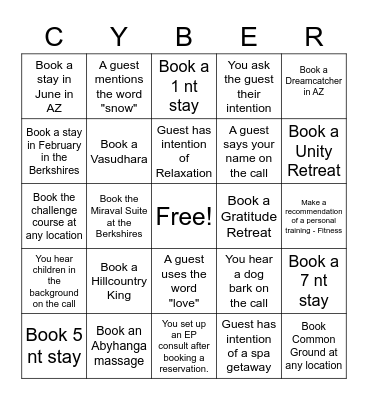 Cyber Sale Bingo Card