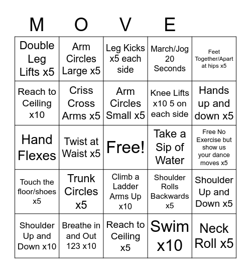 Music Bingo Card