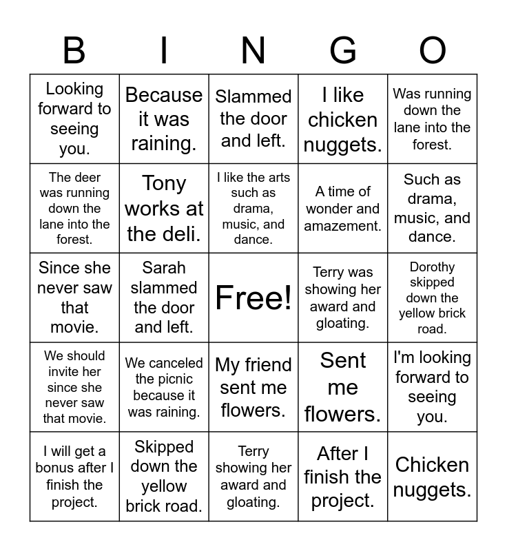 sentence-fragments-bingo-card