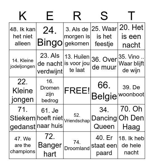 Haegheflor Bingo Card