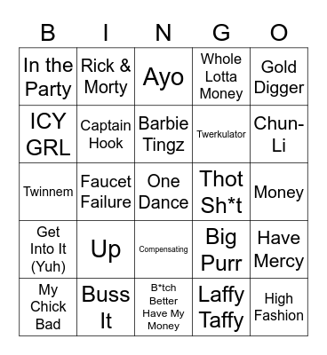 HIP HOP Bingo Card