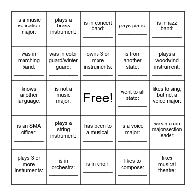 Find Someone Who... Bingo Card