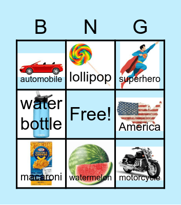 4 - Syllable Words Bingo Card